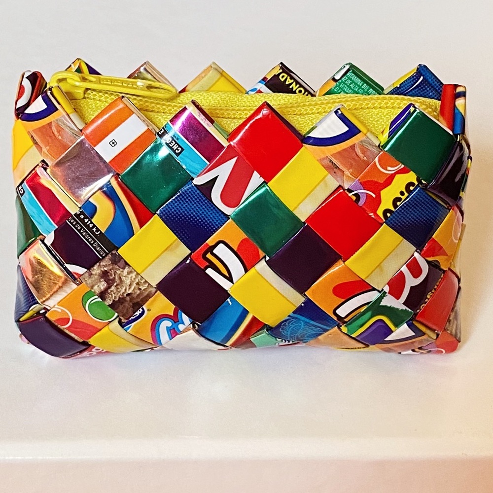 Candy Wrapper Zip Pouch Coin Purse Upcycled